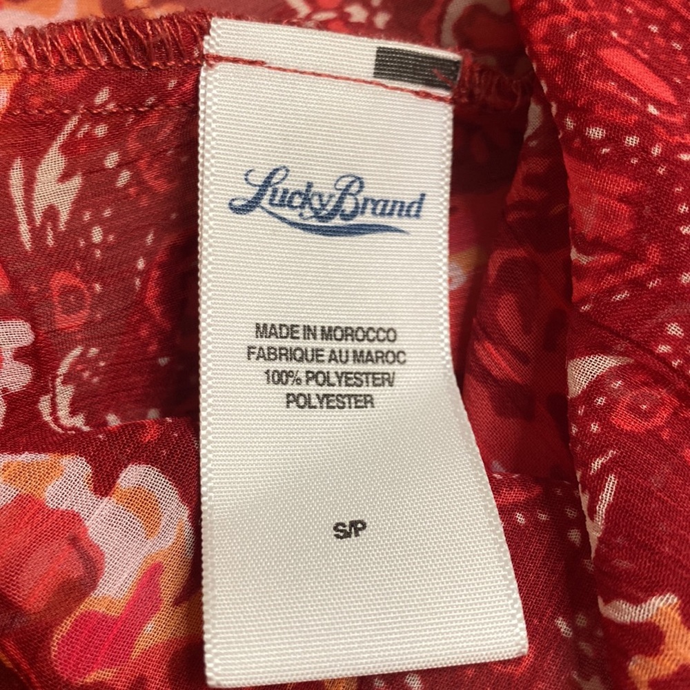 Lucky Brand Flowered, bottom tie shirt, Size Small - Picture 7 of 9